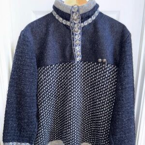 Scandinavian Score Design Norway Wool Blue SKI Sweater Men’s S Old Money Warm